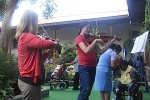 Caeli Smith and Caterina Longhi perform in Antigua, Guatemala.